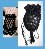 Crocheted Set Gloves and Pocketbook for Jointed Body