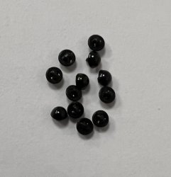 4mm Black Round Shank Buttons - Pkg. of 12