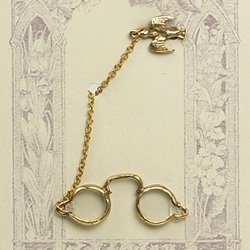 Bird Pin with Spectacles on Chain