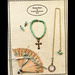 Large Cross W/Light Turquoise Beads