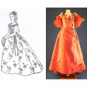 Rose Trimmed Silk Ball Gown-Mini Magic Pattern or Kit