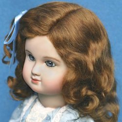 VINTAGE DOLL WIG SYNTHETIC MOHAIR SIZE 10 LIGHT BROWN COLOR 