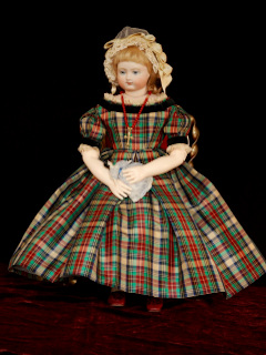Huret in Plaid Dress for UFDC Doll News by Sheryl Williams